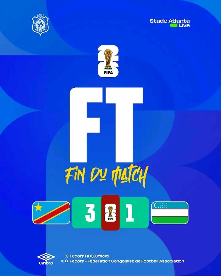 🇨🇩 LA RDC QUALIFIÉE !Les Léopards étaient pourtant menés Ils ont d’abord réduit l’écart avant de renverser totalement la rencontre pour s’imposer 3-1.